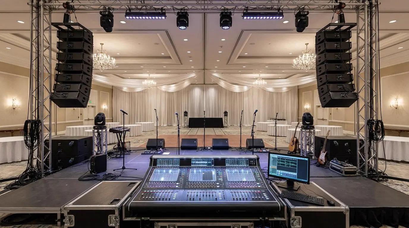 Professionelles Band-Setup mit Tontechnik
