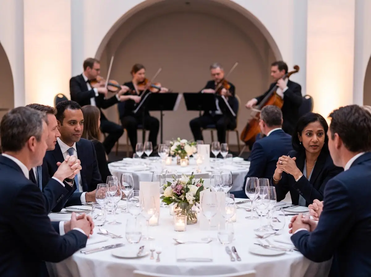 Elegante Hintergrundmusik beim Firmendinner