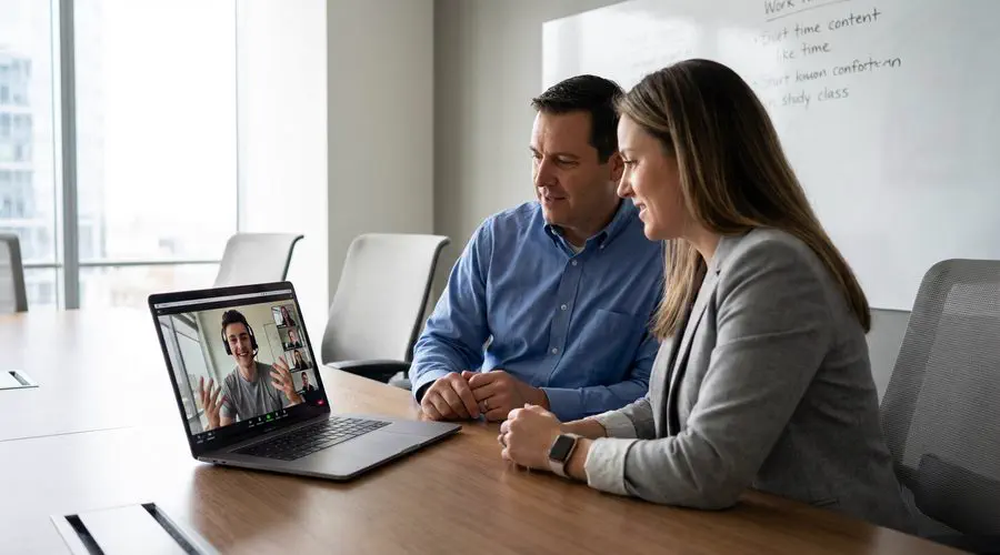 Beratungsgespraech per Videocall für Firmenfeier-Band
