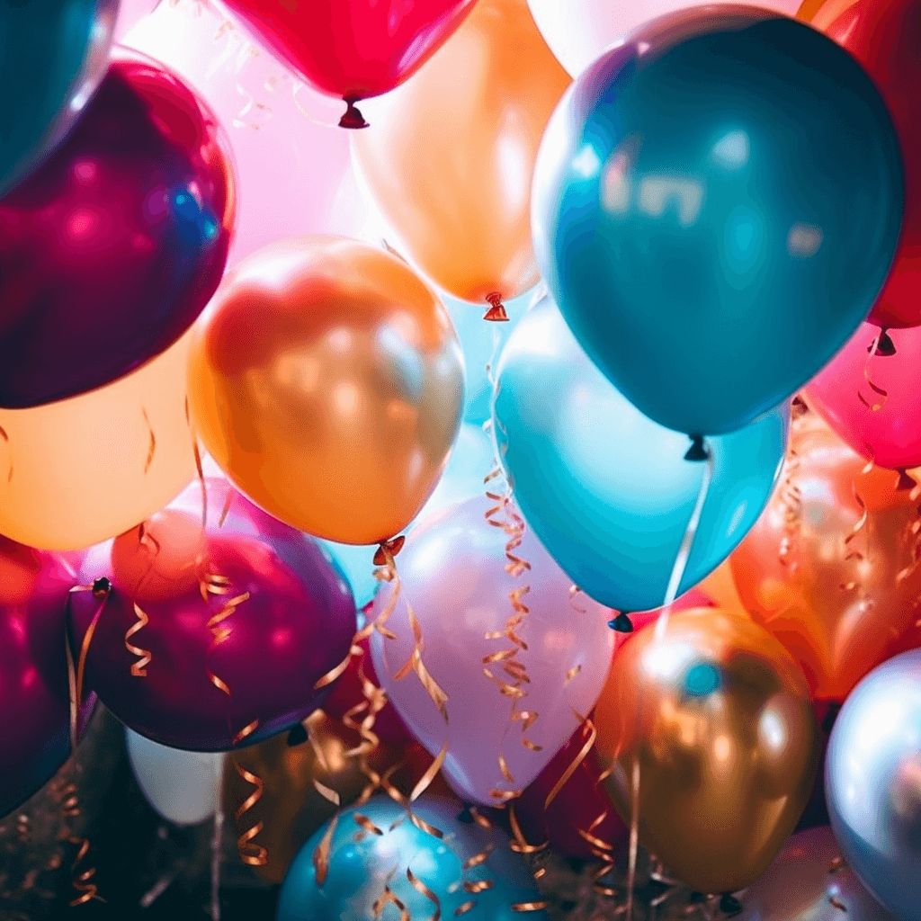 Geburtstag Musik bunte Party Luftballons