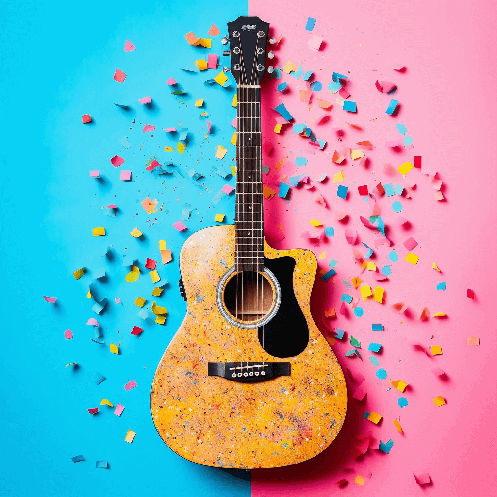 Geburtstag Musik Gitarre mit Party Konfetti